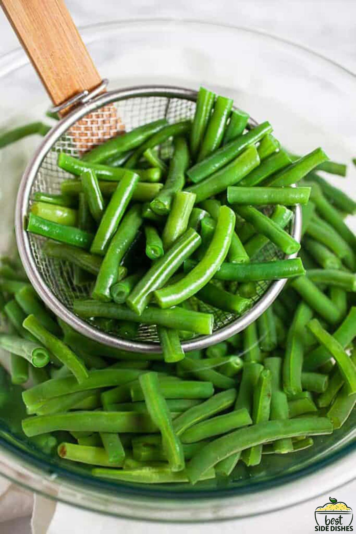 After blanching fresh green beans