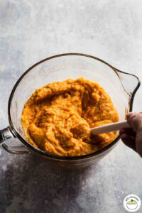 Sweet potato mixture in a bowl