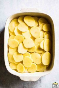 Potatoes in a baking dish