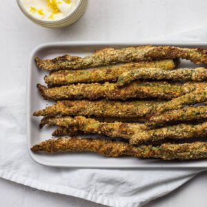 asparagus fries on a platter
