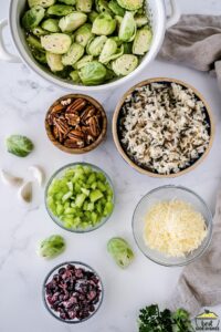 ingredients to make brussels sprouts salad