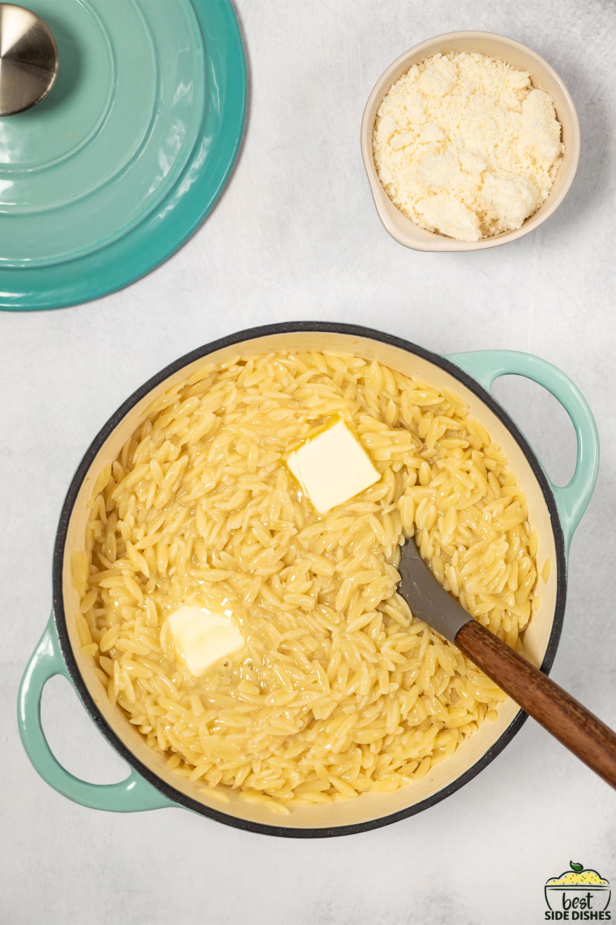 butter added to orzo