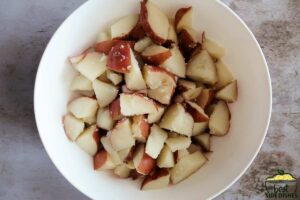 potatoes chopped in a bowl