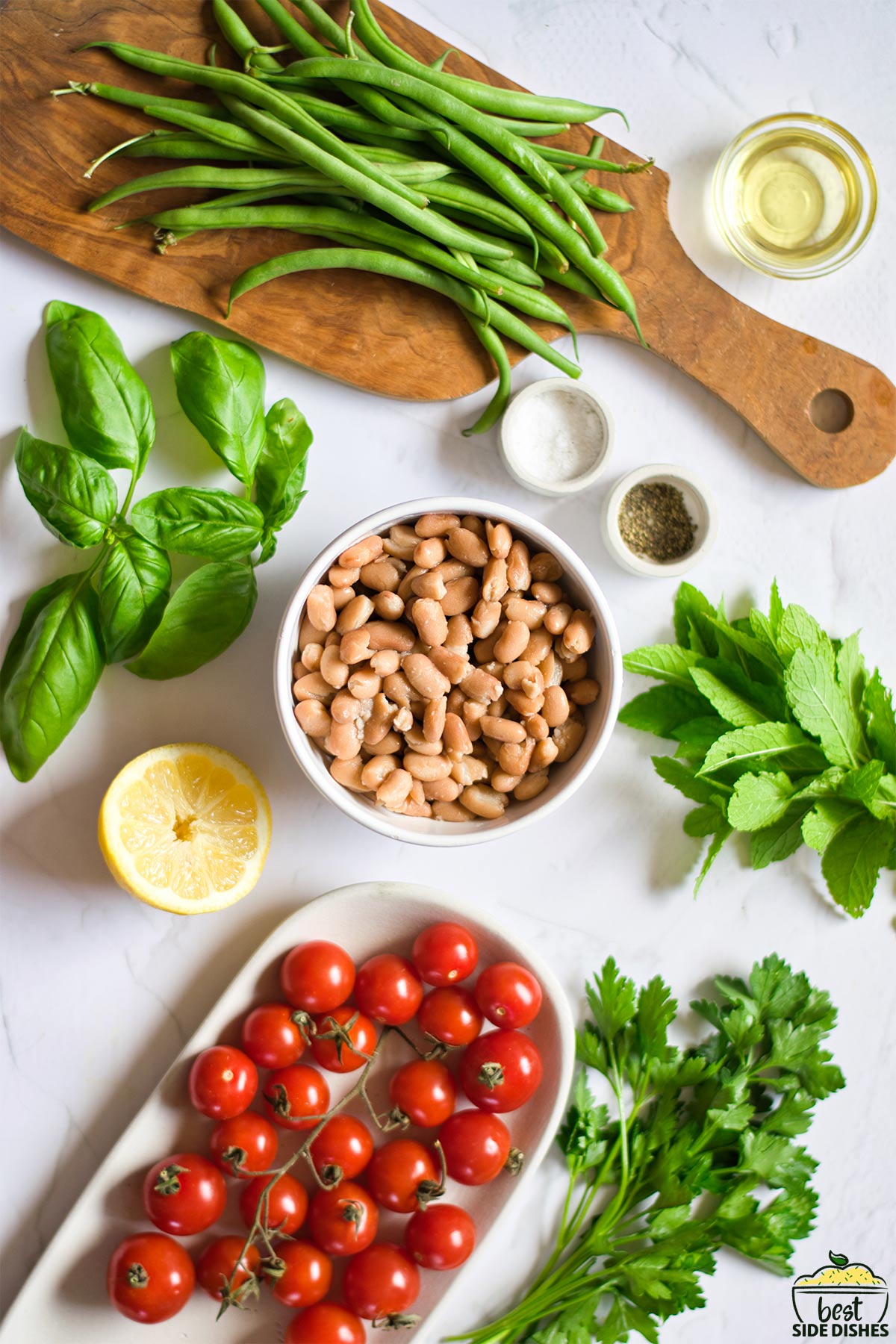 Mediterranean bean salad ingredients